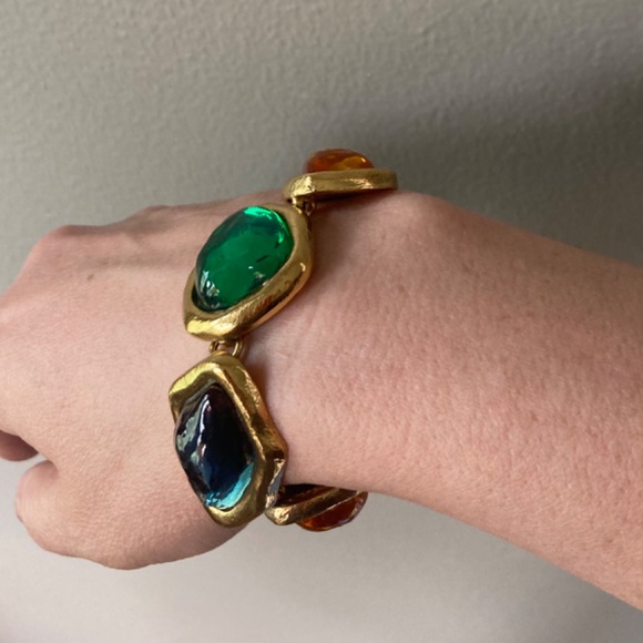 Yves Saint Laurent cabochons bracelet Goossens era - Picture 9 of 16